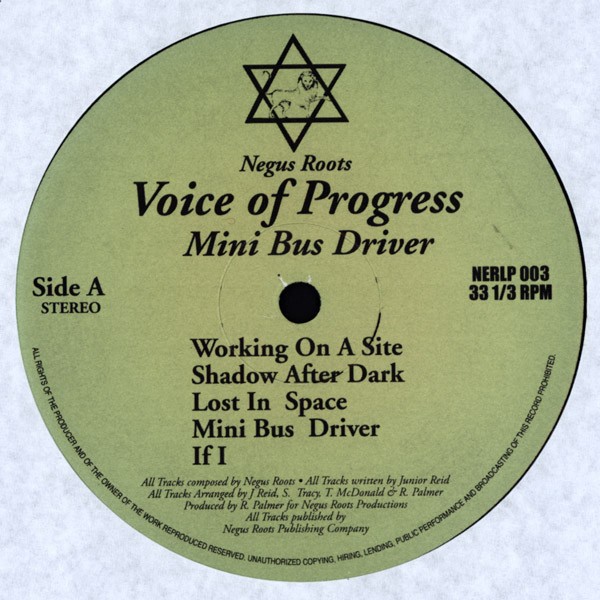 Voice Of Progress ( Feat. Junior Reid ) : Mini Bus Driver | LP / 33T  |  Dancehall / Nu-roots