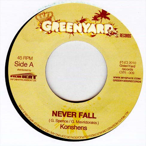 Konshens : Never Fall | Single / 7inch / 45T  |  Dancehall / Nu-roots