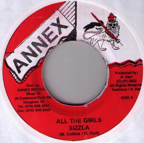 Sizzla : All The Girls | Single / 7inch / 45T  |  Dancehall / Nu-roots