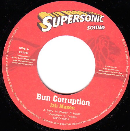 Jah Mason : Bun Corruption | Single / 7inch / 45T  |  Dancehall / Nu-roots