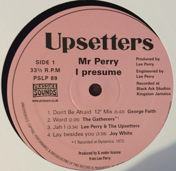 Lee Perry as The Upsetter : Mr Perry I Presume Lee Perry as The Upsetter : Mr Perry I Presume | LP / 33T | Oldies / Classics