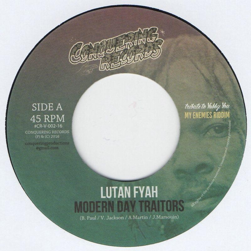 Lutan Fyah : Modern Day Traitors | Single / 7inch / 45T  |  Dancehall / Nu-roots