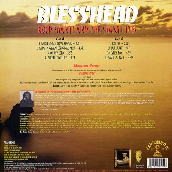 Blood Shanti & The Shanti-ites : Blesshead Blood Shanti & The Shanti-ites : Blesshead | LP / 33T | UK