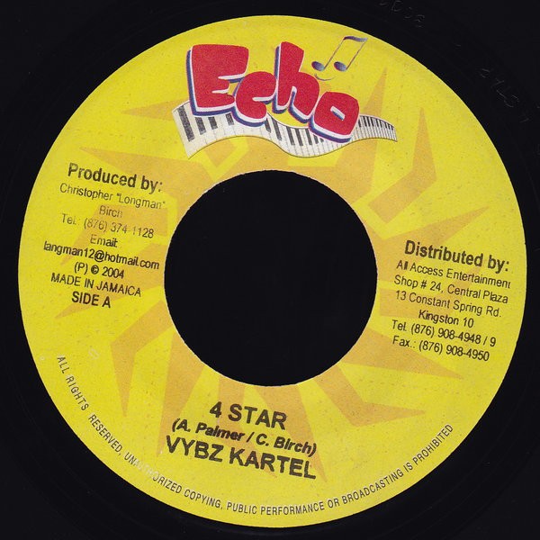 Vybz Kartel : 4 Star Vybz Kartel : 4 Star | Single / 7inch / 45T  |  Dancehall / Nu-roots