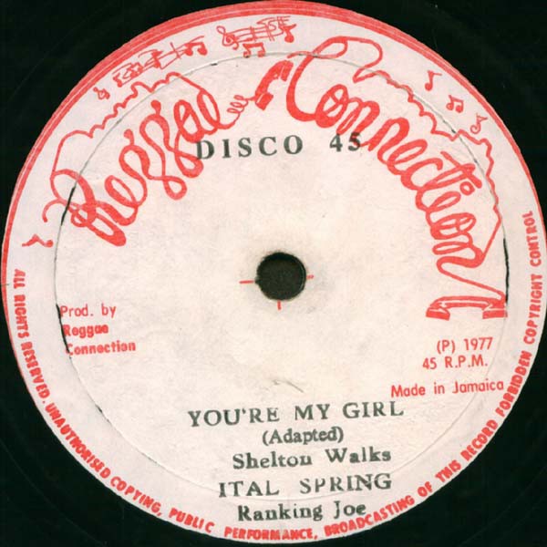 Shelton Walks : You're My Girl & Ital Spring | Maxis / 12inch / 10inch  |  Oldies / Classics