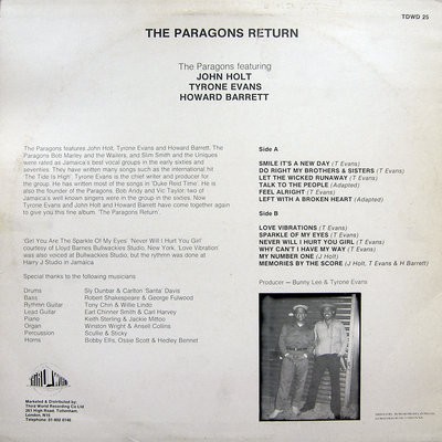 The Paragons : The Paragons Return The Paragons : The Paragons Return | LP / 33T | Oldies / Classics