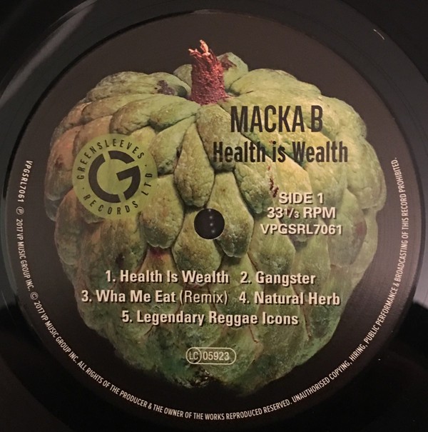 Macka B : Health Is Wealth | LP / 33T  |  Dancehall / Nu-roots