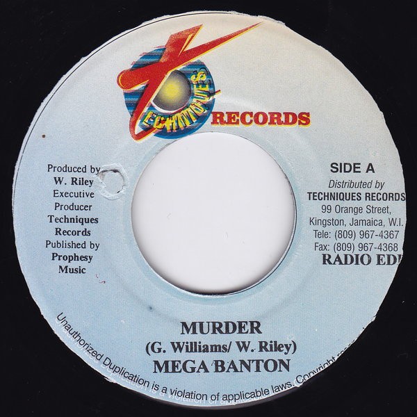 Mega Banton : Murder | Single / 7inch / 45T  |  Dancehall / Nu-roots