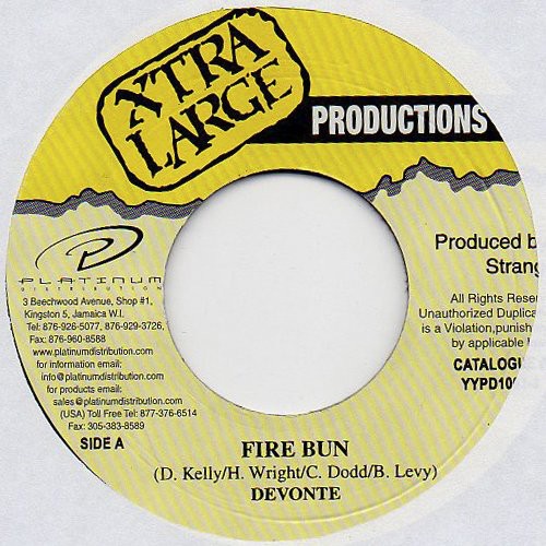 Devonte : Fire Bun | Single / 7inch / 45T  |  Dancehall / Nu-roots