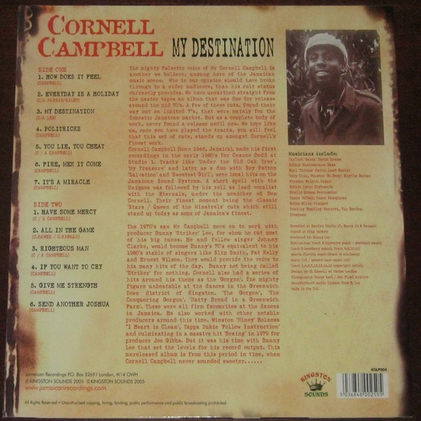 Cornell Campbell : My Destination Cornell Campbell : My Destination | LP / 33T | Oldies / Classics