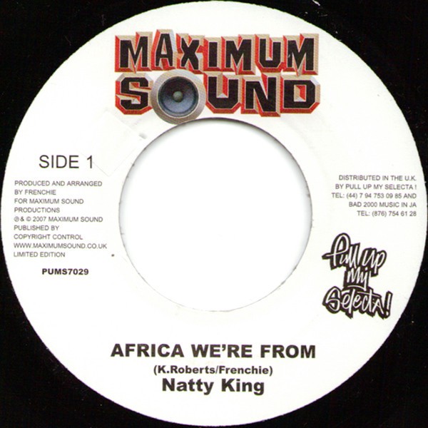 Natty King : Africa We're From | Single / 7inch / 45T  |  Dancehall / Nu-roots