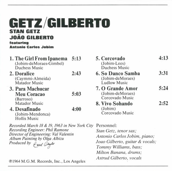 Stan Getz / Joao Gilberto : Getz / Gilberto | LP / 33T  |  Afro / Funk / Latin