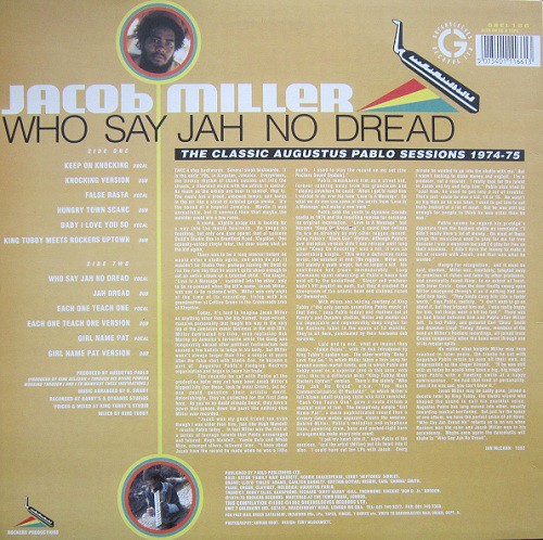 Jacob Miller : Who Say Jah No Dread Jacob Miller : Who Say Jah No Dread | LP / 33T  |  Oldies / Classics