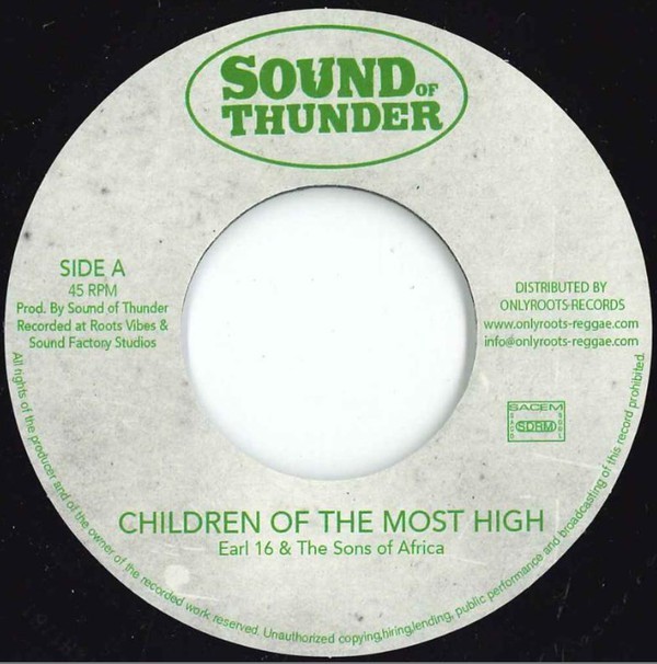 Earl 16 & The Sons Of Africa : Children Of The Most High | Single / 7inch / 45T  |  Oldies / Classics