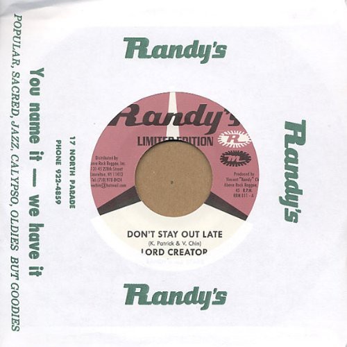 Lord Creator : Don't Stay Out Late | Single / 7inch / 45T  |  Oldies / Classics
