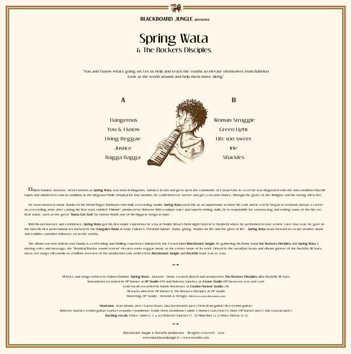 Spring Wata & The Rockers Disciples : Living Reggae Spring Wata & The Rockers Disciples : Living Reggae | LP / 33T  |  UK