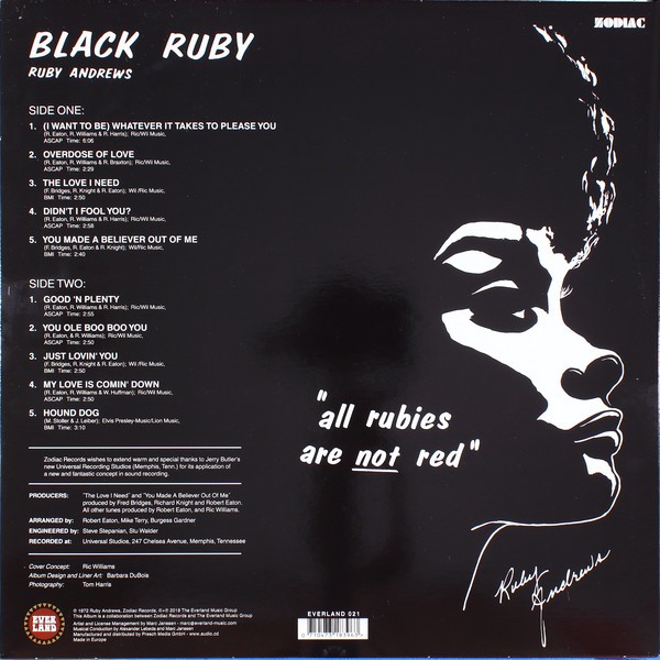 Ruby Andrews : Black Ruby | LP / 33T  |  Afro / Funk / Latin