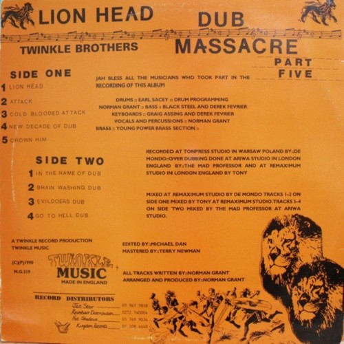 The Twinkle Brothers : Dub Massacre Part 5 Lion Head | LP / 33T  |  UK