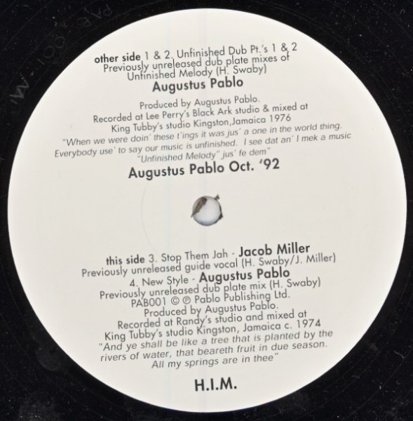 Augustus Pablo : Unfinished Dub | Maxis / 12inch / 10inch  |  Oldies / Classics