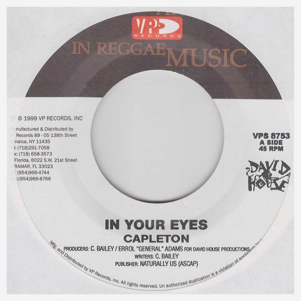 Capleton : In Your Eyes | Single / 7inch / 45T  |  Dancehall / Nu-roots