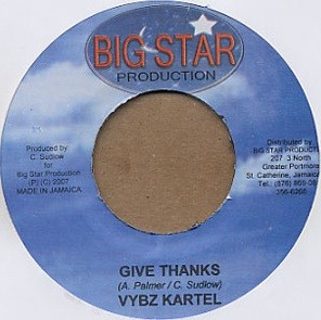 Vybz Kartel : Give Thanks | Single / 7inch / 45T  |  Dancehall / Nu-roots