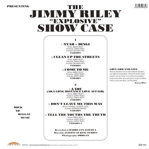 Jimmy Riley : Showcase Jimmy Riley : Showcase | LP / 33T  |  Oldies / Classics