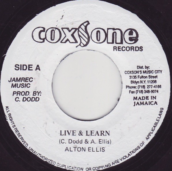 Alton Ellis : Live & Learn | Single / 7inch / 45T  |  Oldies / Classics