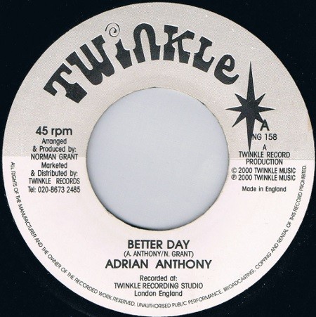 Adrian Anthony : Better Day | Single / 7inch / 45T  |  FR