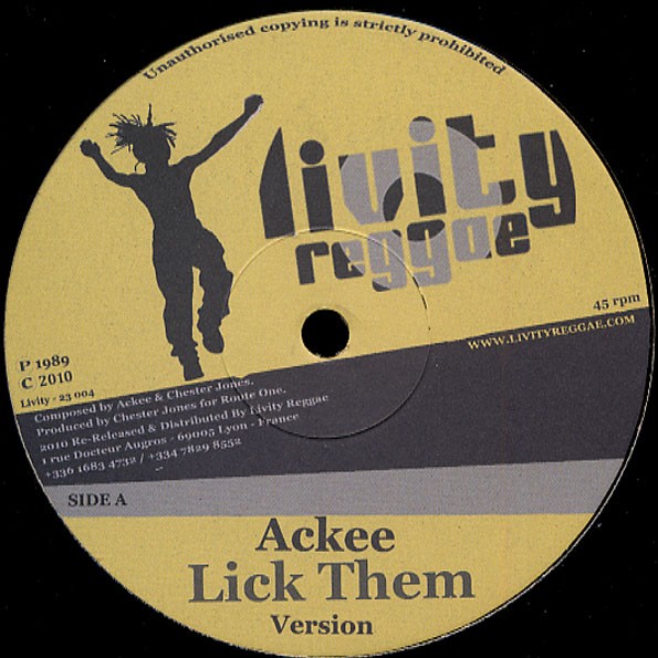 Ackee : Lick Them | Maxis / 12inch / 10inch  |  Oldies / Classics