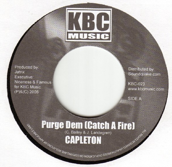Capleton : Purge Dem ( Catch A Fire ) | Single / 7inch / 45T  |  Dancehall / Nu-roots