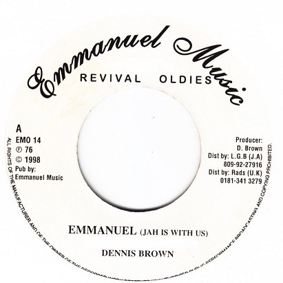 Dennis Brown : Emmanuel ( Jah Is With Us) | Single / 7inch / 45T  |  Oldies / Classics