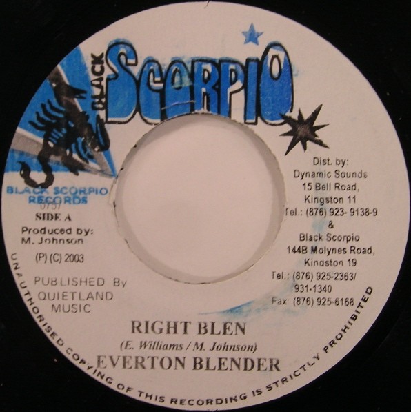 Everton Blender : Right Blen | Single / 7inch / 45T  |  Dancehall / Nu-roots
