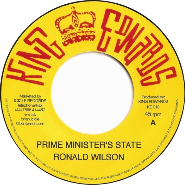Ronald Wilson : Prime Minister's State | Single / 7inch / 45T  |  Oldies / Classics