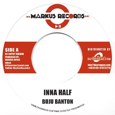 Buju Banton : Inna Half | Single / 7inch / 45T  |  Dancehall / Nu-roots
