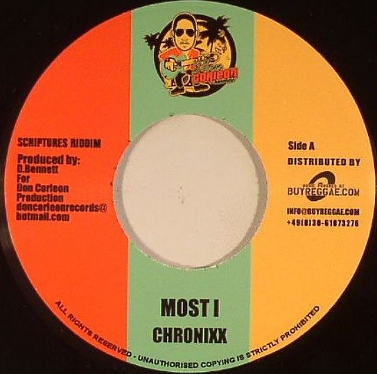 Chronixx : Most I | Single / 7inch / 45T  |  Dancehall / Nu-roots