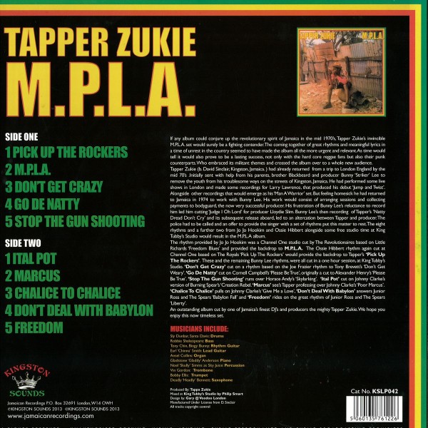 Tapper Zukie : M. P. L. A. | LP / 33T  |  Oldies / Classics