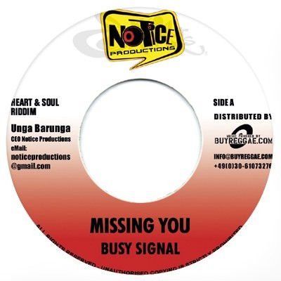 Busy Signal : Missing You | Single / 7inch / 45T  |  Dancehall / Nu-roots