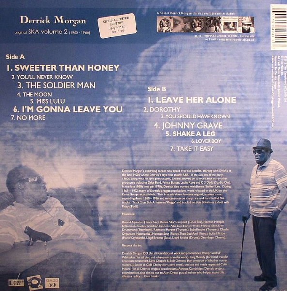 Derrick Morgan : Original Ska Volume 2 ( 1960-66 ) Derrick Morgan : Original Ska Volume 2 ( 1960-66 ) | LP / 33T | Oldies / Classics