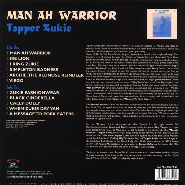 Tapper Zukie : Man Ah Warrior Tapper Zukie : Man Ah Warrior | LP / 33T | Oldies / Classics