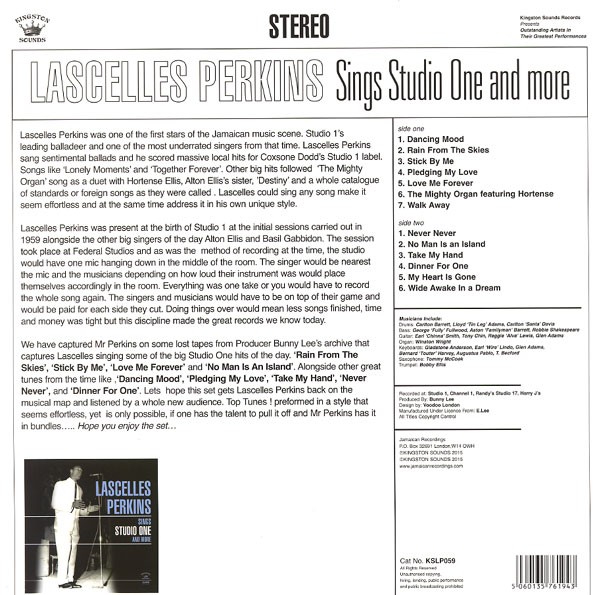 Lascelles Perkins : Sings Studio One And More Lascelles Perkins : Sings Studio One And More | LP / 33T | Oldies / Classics