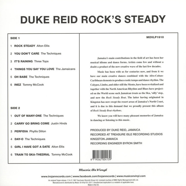 Various : Duke Reid Rock's Steady | LP / 33T  |  Oldies / Classics