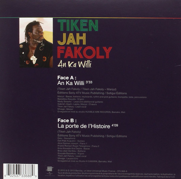 Tiken Jah Fakoly : An Ki Willi | Single / 7inch / 45T  |  Dancehall / Nu-roots
