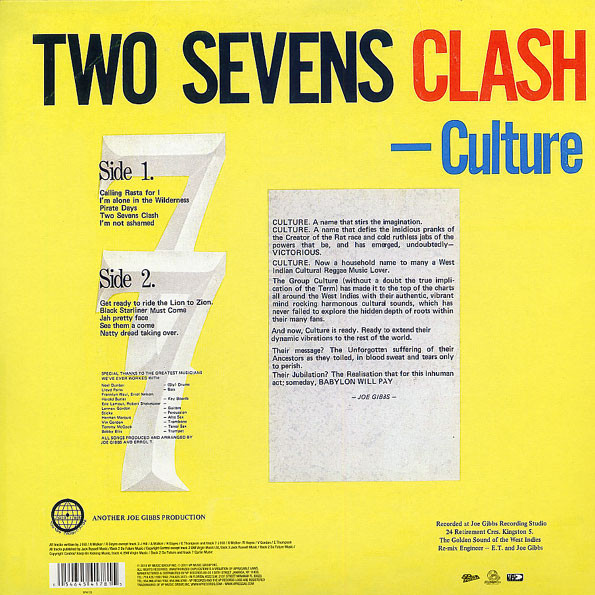 Culture : Two Sevens Clash | LP / 33T  |  Oldies / Classics