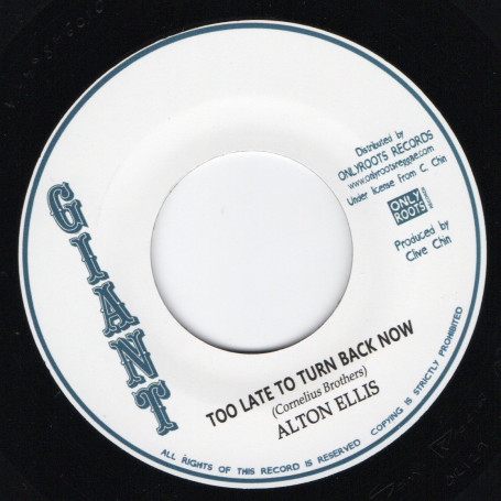 Alton Ellis : Too Late To Turn Back Now | Single / 7inch / 45T  |  Oldies / Classics