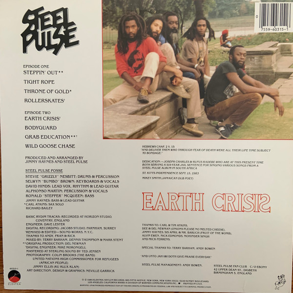 Steel Pulse : Earth Crisis Steel Pulse : Earth Crisis | LP / 33T | Oldies / Classics