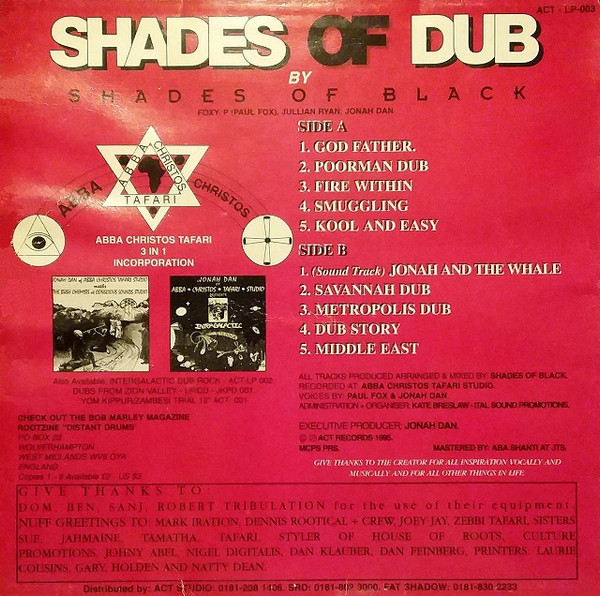 Shades Of Black : Shades Of Dub | LP / 33T  |  UK