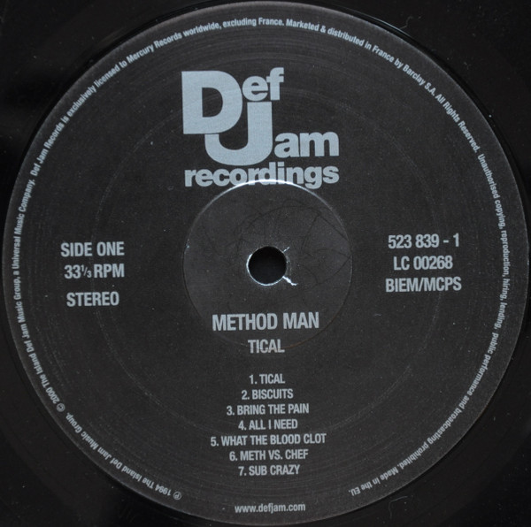 Method Man : Tical | LP / 33T  |  Ragga-HipHop