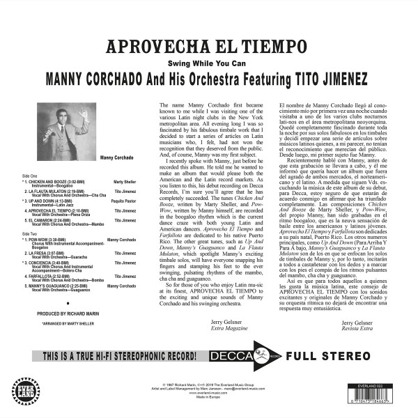 Manny Corchado And His Orchestra Featuring Tito Jimenez : Aprovecha El Tiempo | LP / 33T  |  Afro / Funk / Latin