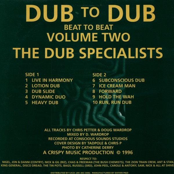 The Dub Specialists : Dub To Dub Beat To Beat Volume Two | LP / 33T  |  UK