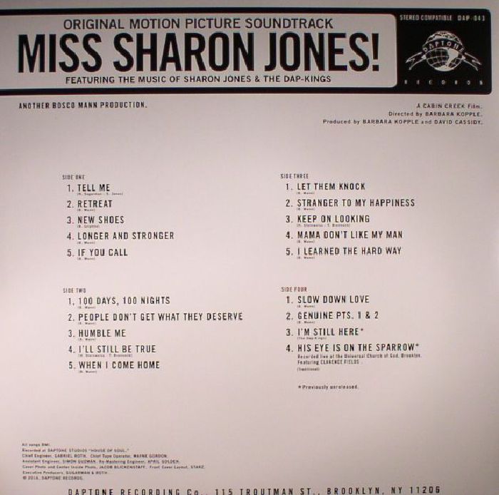 Sharon Jones & The Dap Kings : Miss Sharon Jones! (Soundtrack) Sharon Jones & The Dap Kings : Miss Sharon Jones! (Soundtrack) | LP / 33T | Afro / Funk / Latin